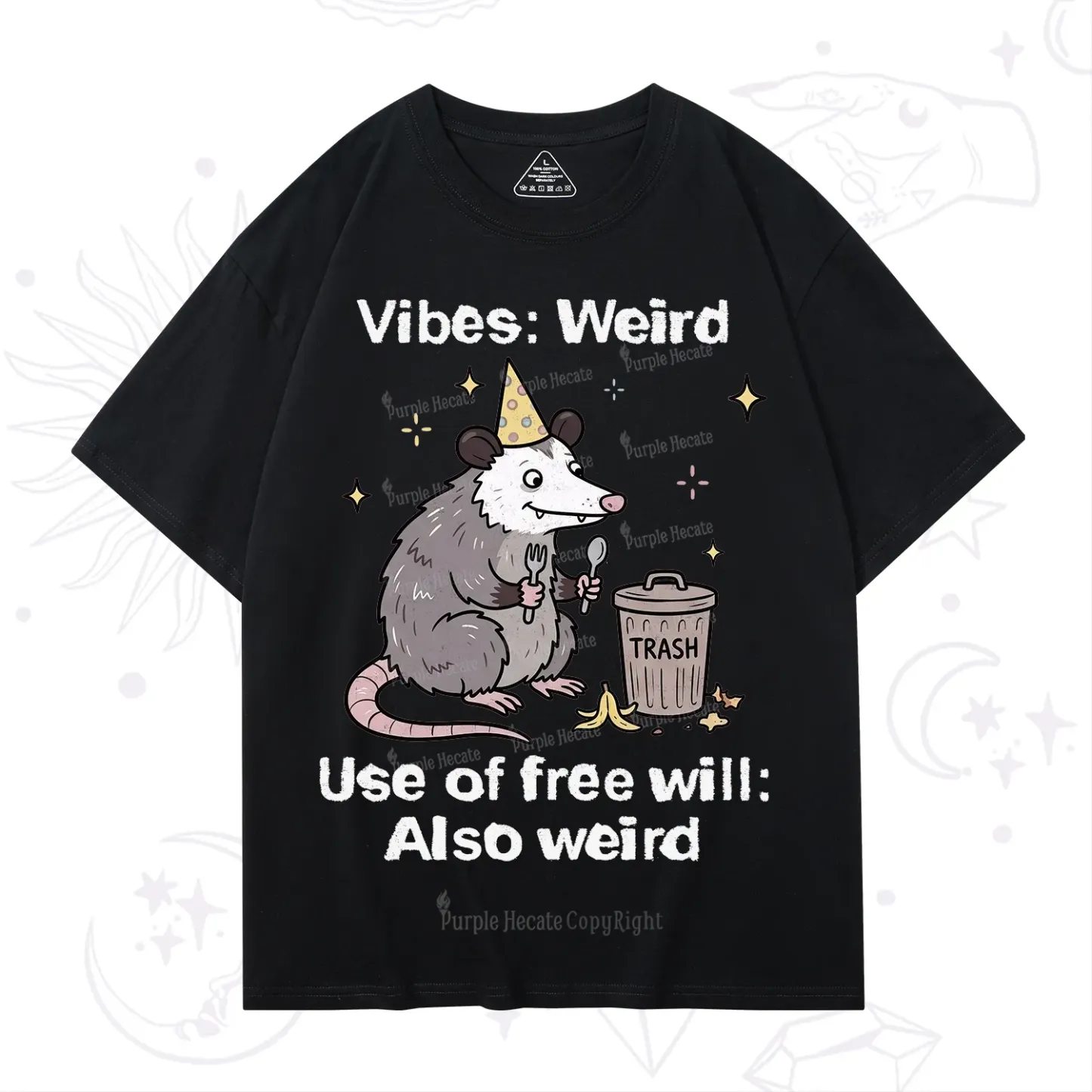 Purplehecate Weird Vibes Only Opossum T-Shirt