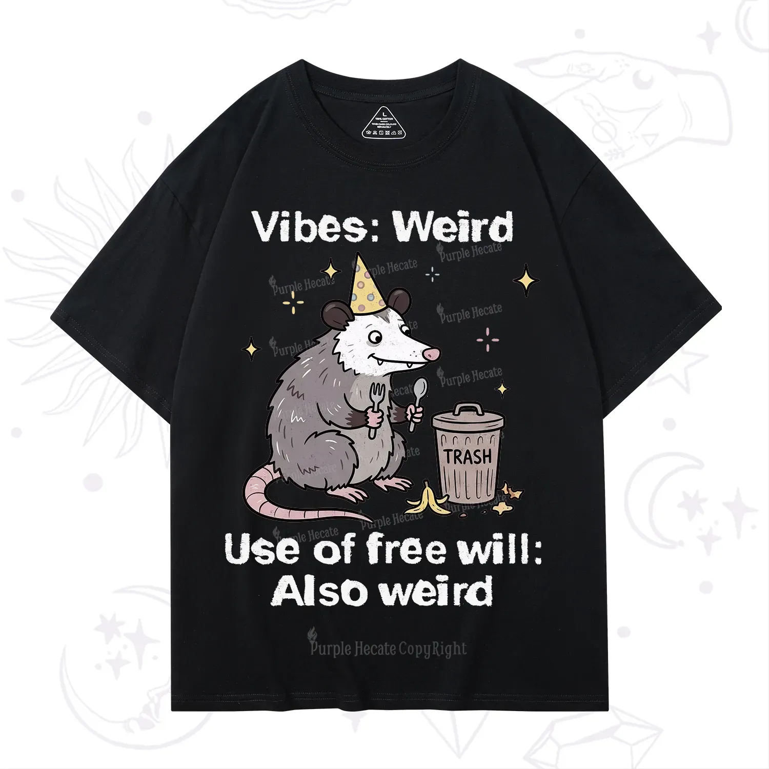 Purplehecate Weird Vibes Only Opossum T-Shirt
