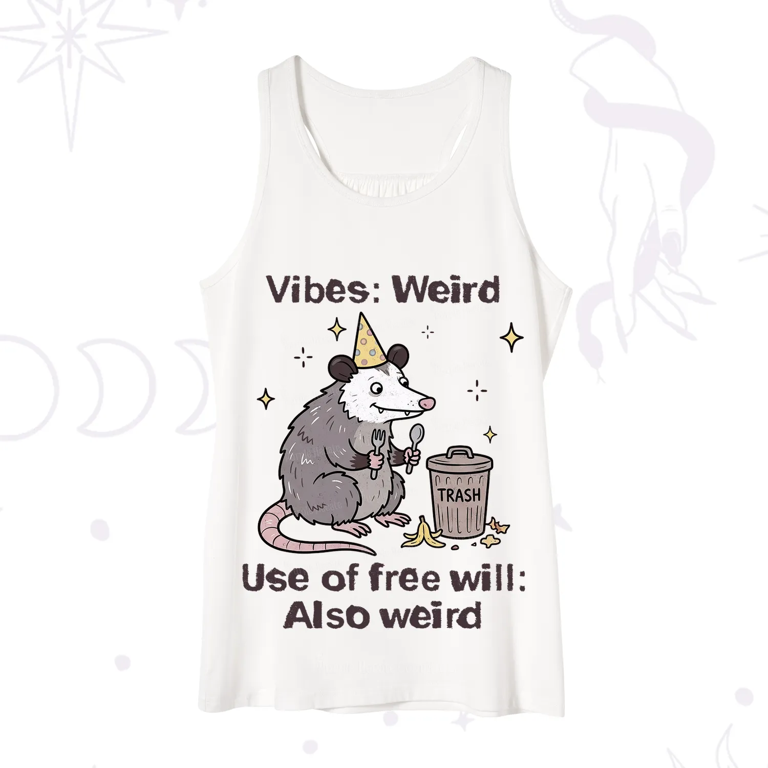 Purplehecate Weird Vibes Only Opossum Tank