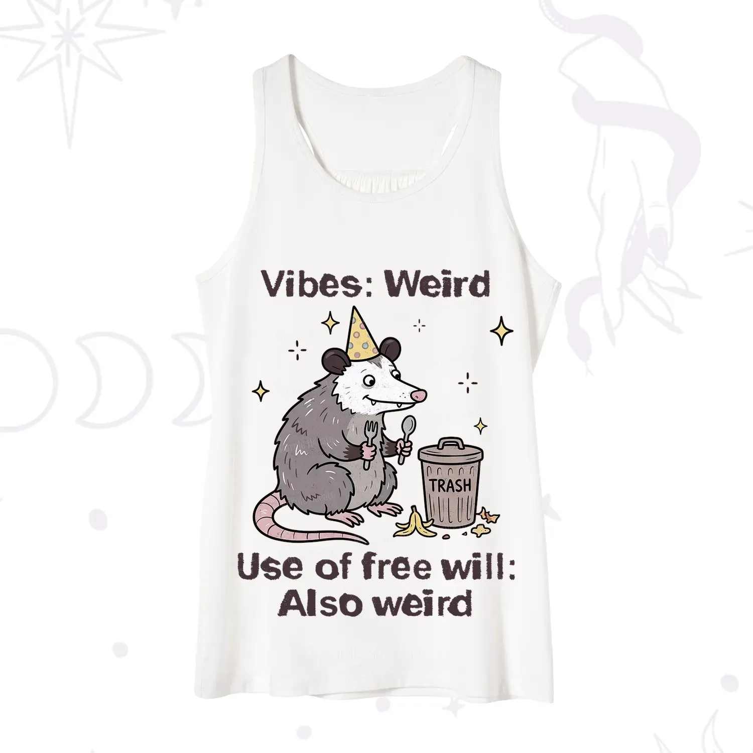 Purplehecate Weird Vibes Only Opossum Tank