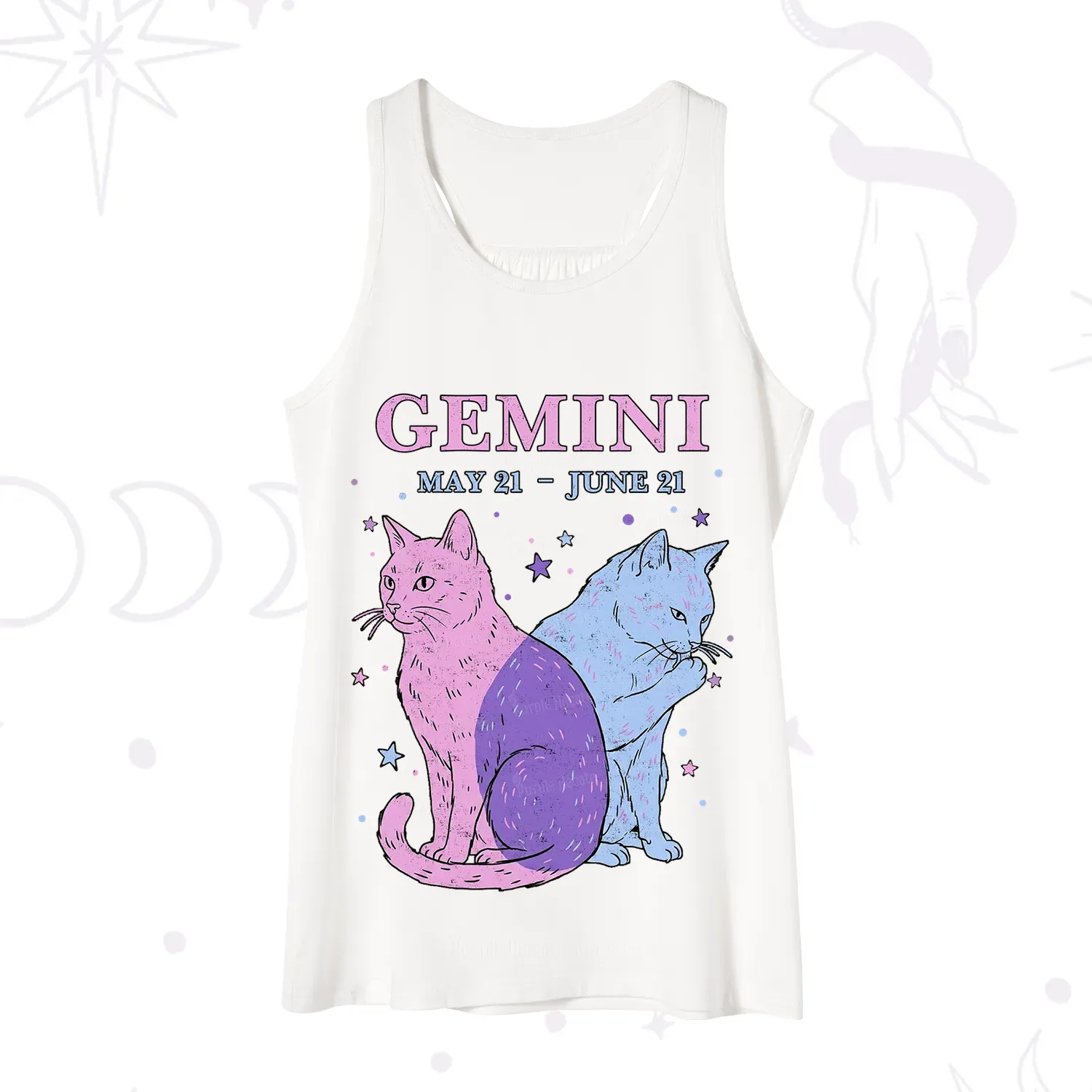 Purplehecate Gemini Zodiac Cats Tank