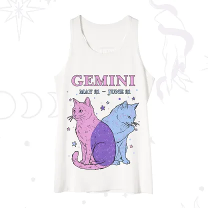 Purplehecate Gemini Zodiac Cats Tank