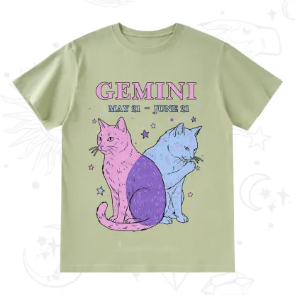 Purplehecate Gemini Zodiac Cats T-Shirt