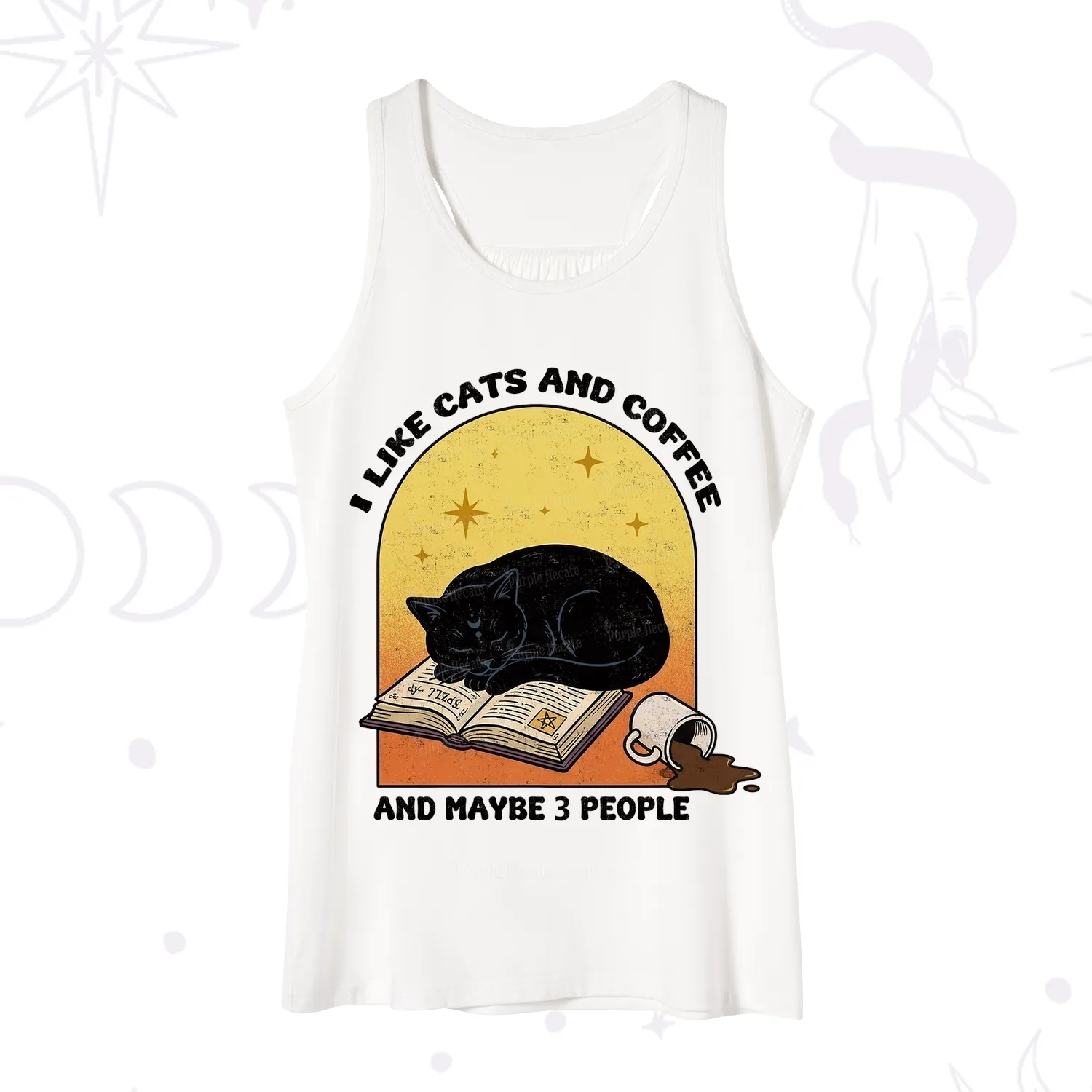 Purplehecate I Like Cats And Coffee Tank