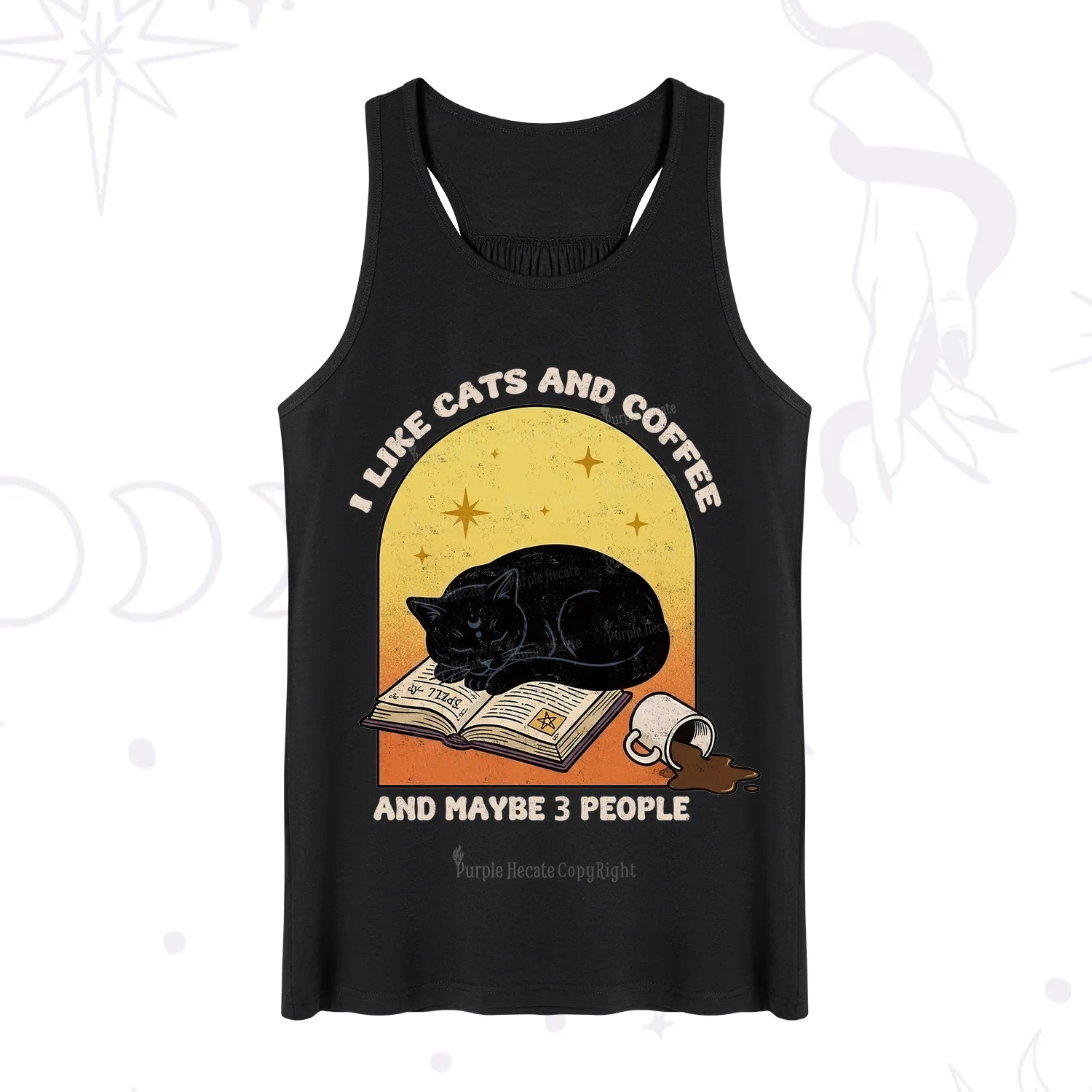 Purplehecate I Like Cats And Coffee Tank