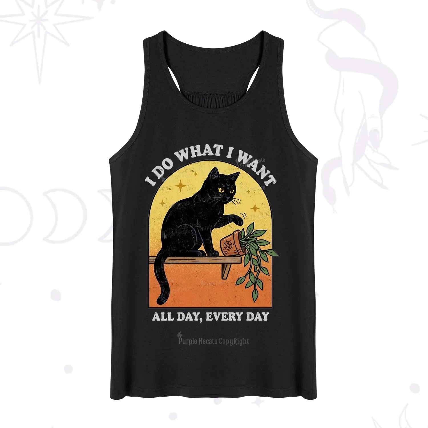 Purplehecate I Do What I Want Funny Black Cat Tank