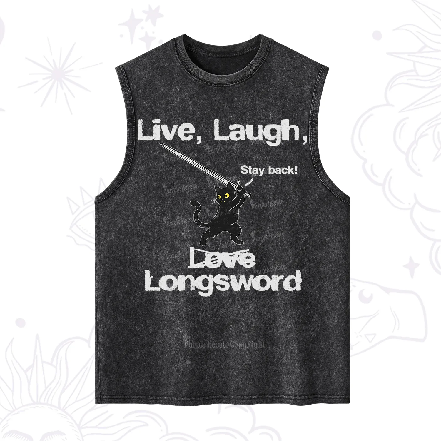 Purplehecate Live Laugh Love Longsword Washed Tank