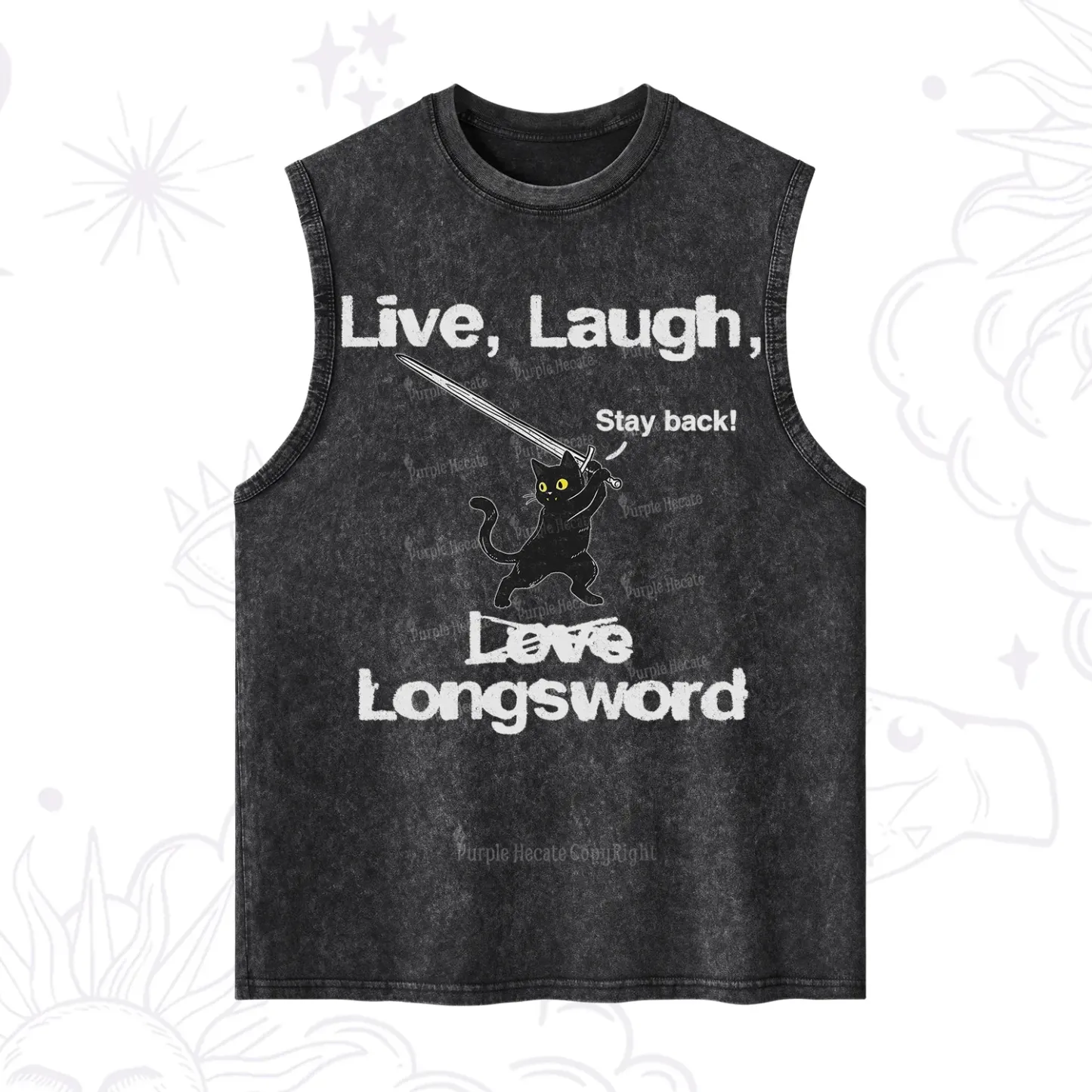 Purplehecate Live Laugh Love Longsword Washed Tank