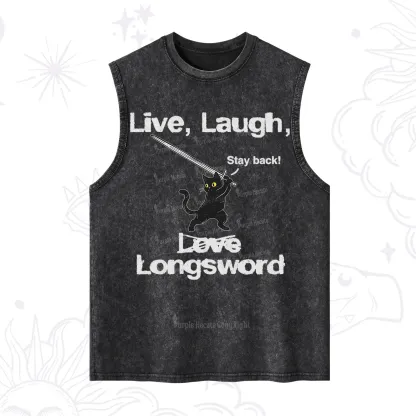 Purplehecate Live Laugh Love Longsword Washed Tank