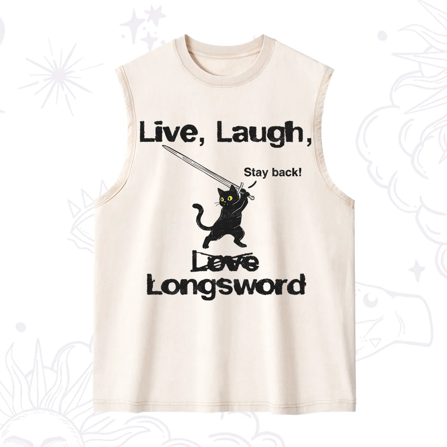 Purplehecate Live Laugh Love Longsword Washed Tank