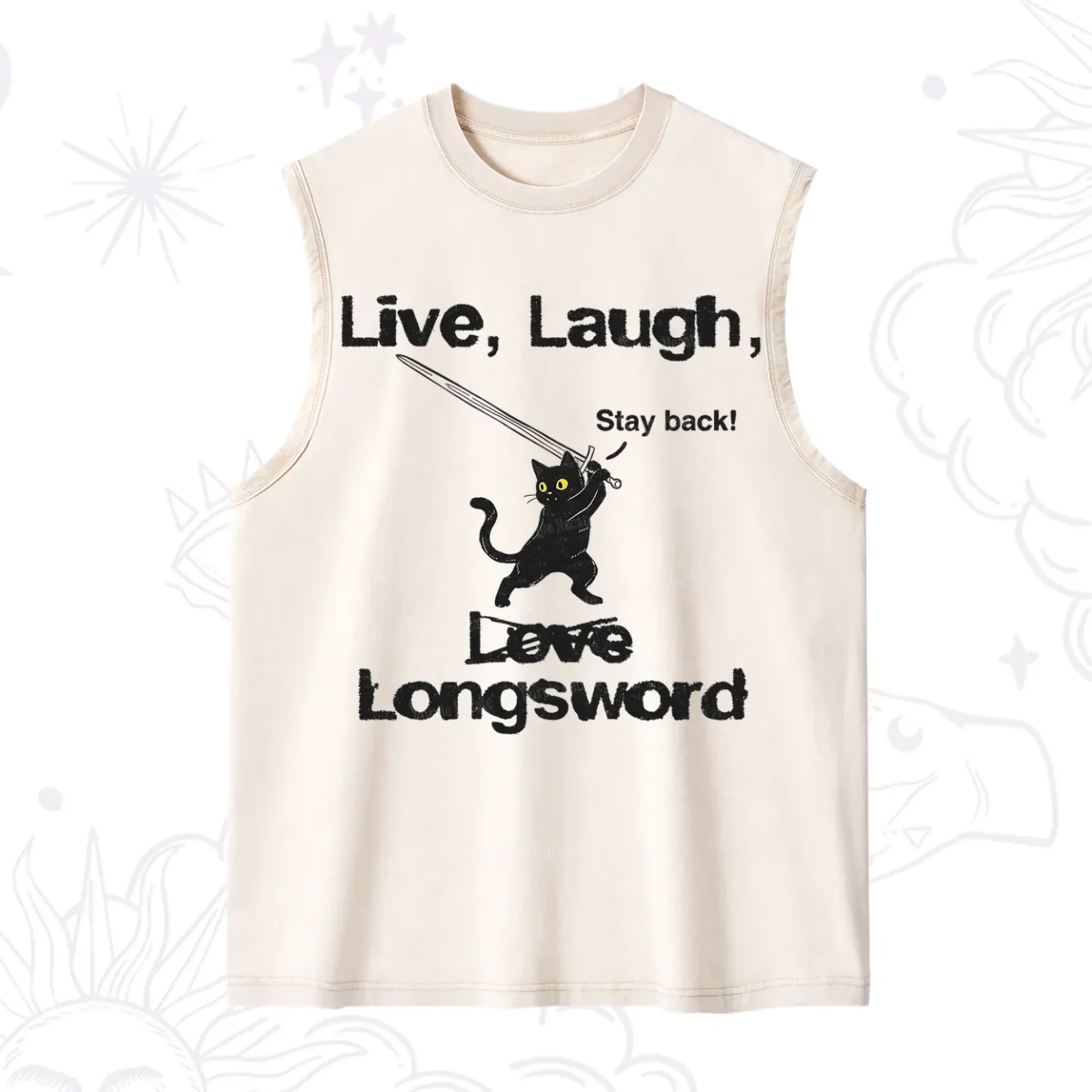 Purplehecate Live Laugh Love Longsword Washed Tank