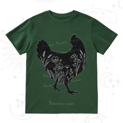 Purplehecate Floral Chicken T-Shirt
