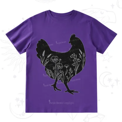 Purplehecate Floral Chicken T-Shirt