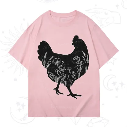 Purplehecate Floral Chicken T-Shirt