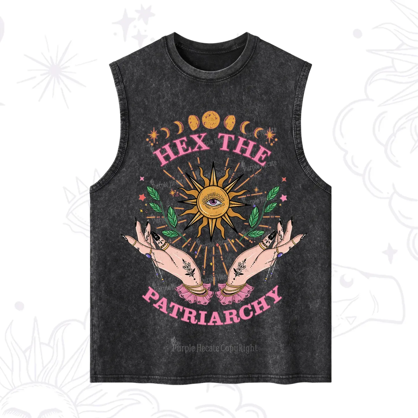 Purplehecate Hex The Patriarchy Witchy Washed Tank