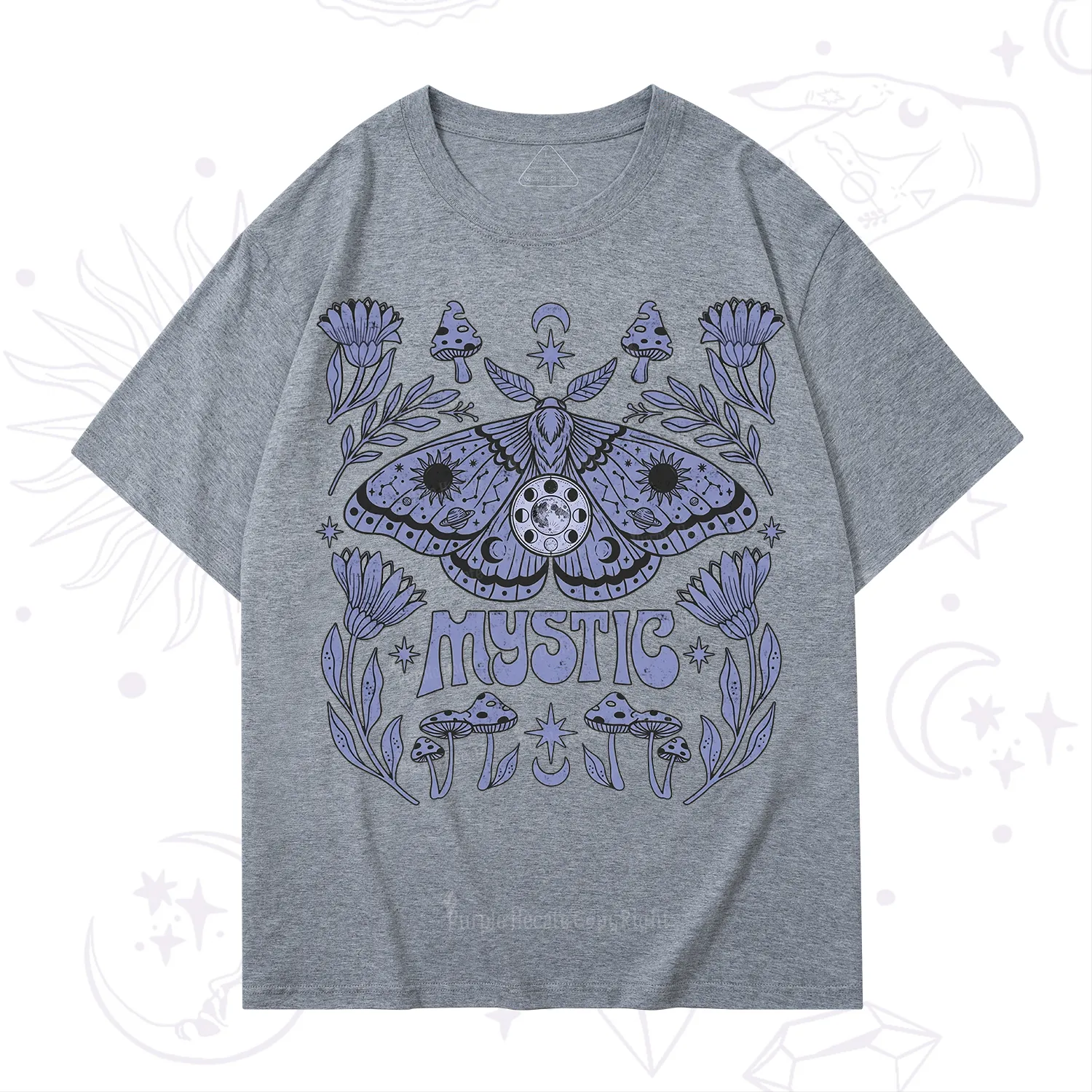 Purplehecate Celestial Moth Mushrooms T-Shirt