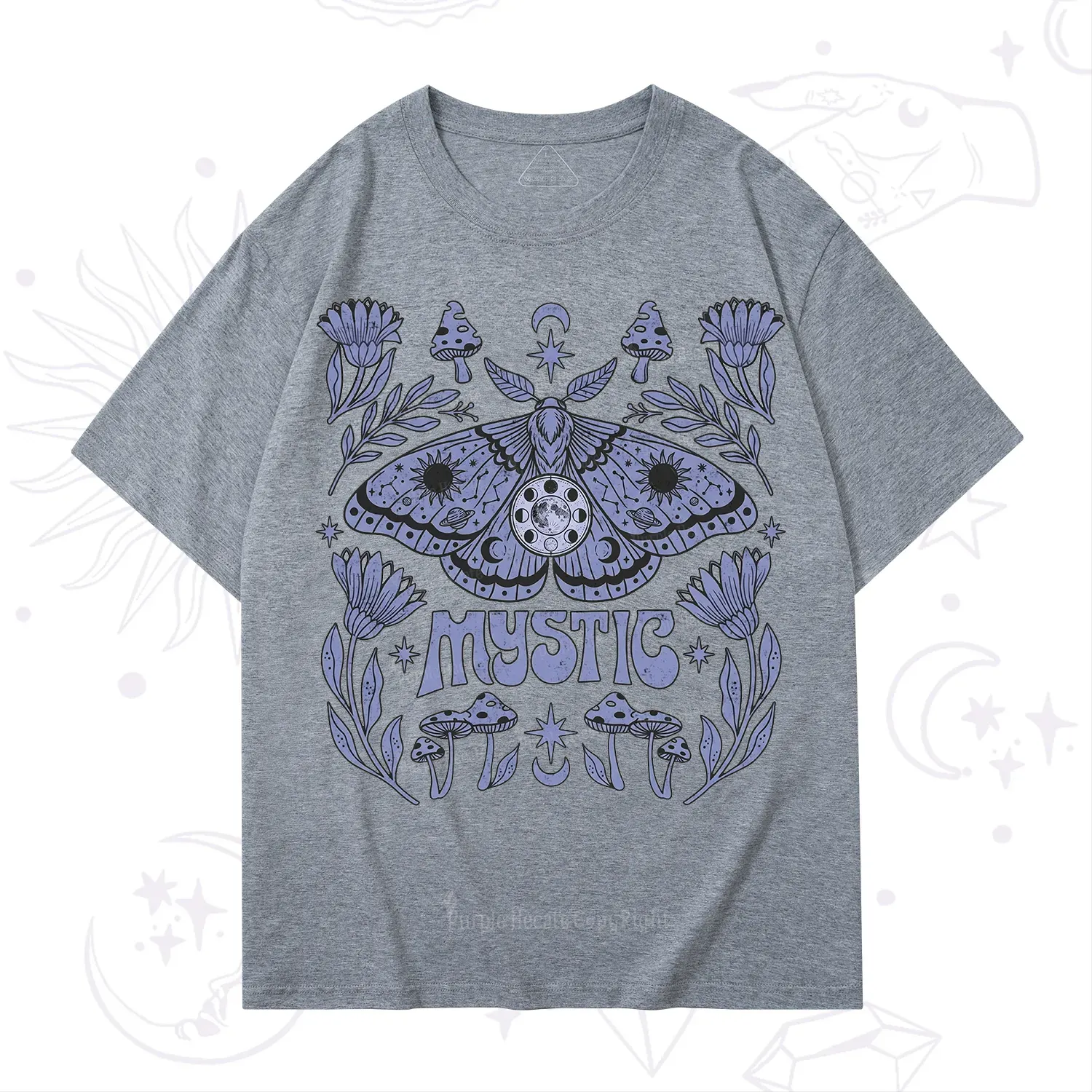 Purplehecate Celestial Moth Mushrooms T-Shirt