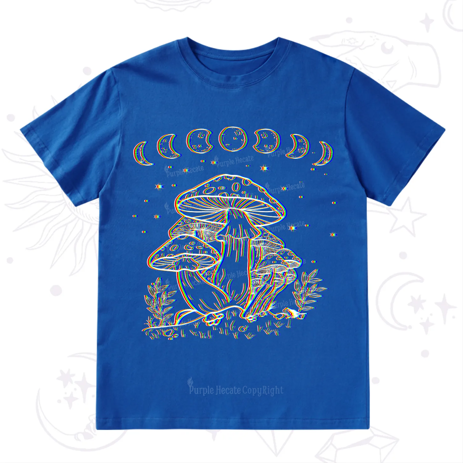 Purplehecate Mushroom and Moon T-Shirt