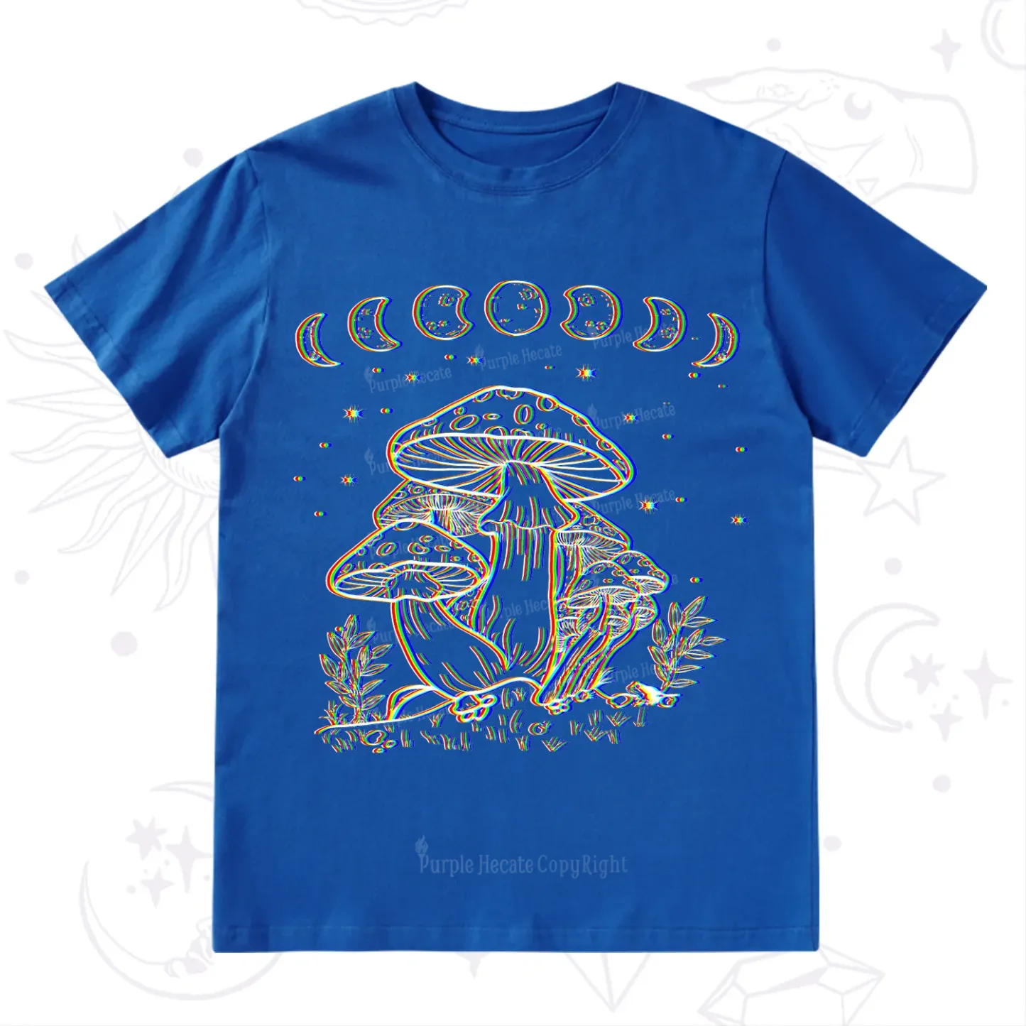 Purplehecate Mushroom and Moon T-Shirt