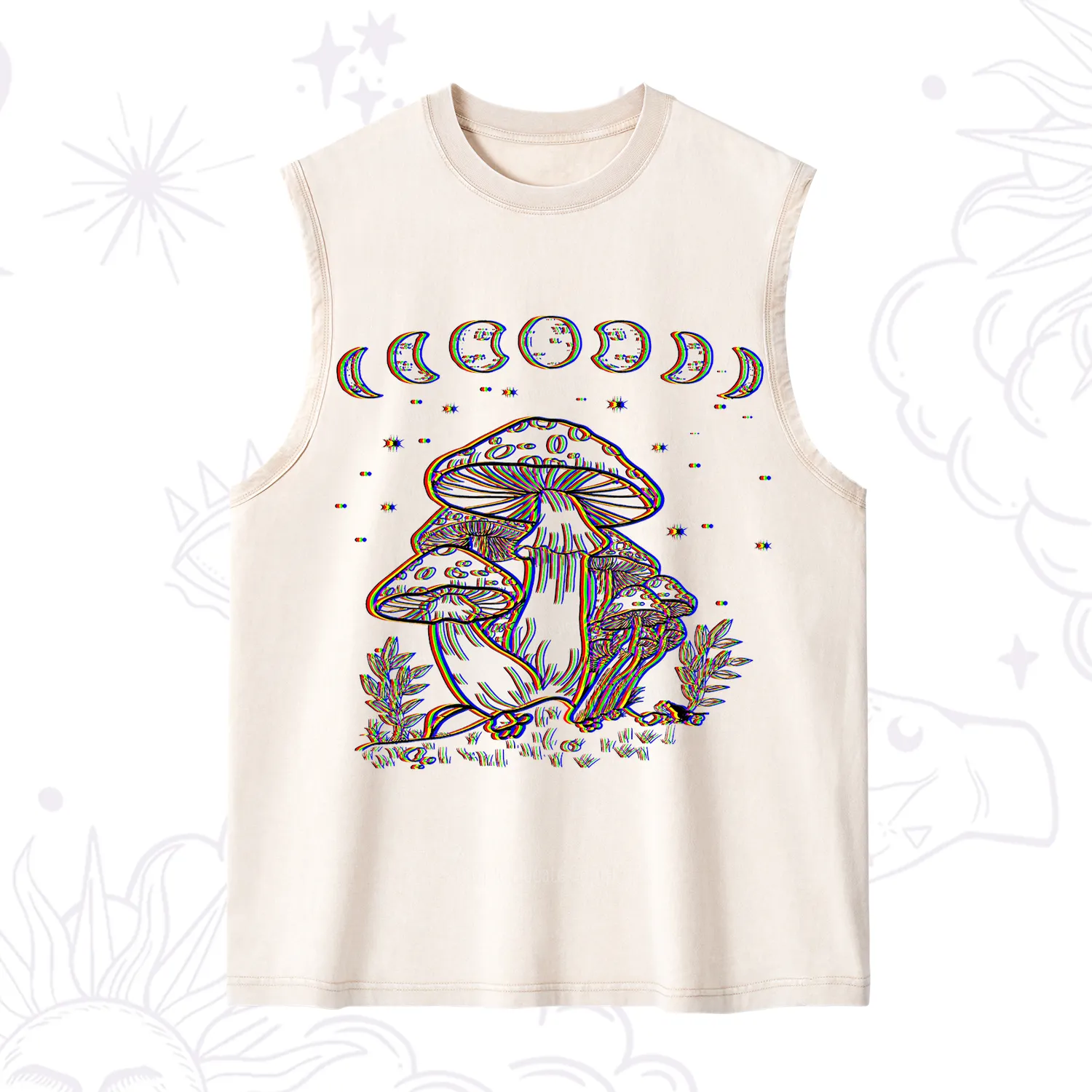 Purplehecate Mushroom and Moon Washed Tank