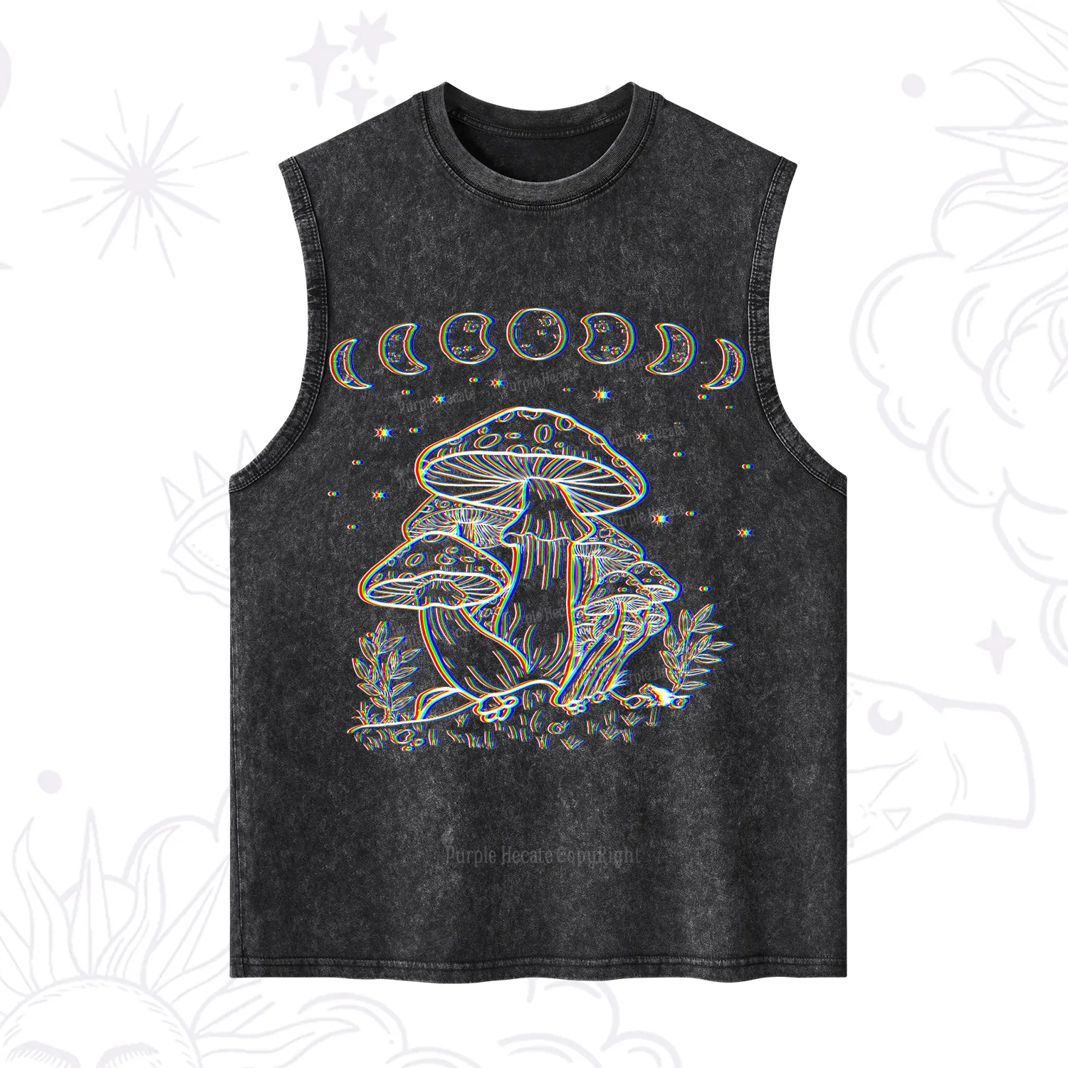 Purplehecate Mushroom and Moon Washed Tank