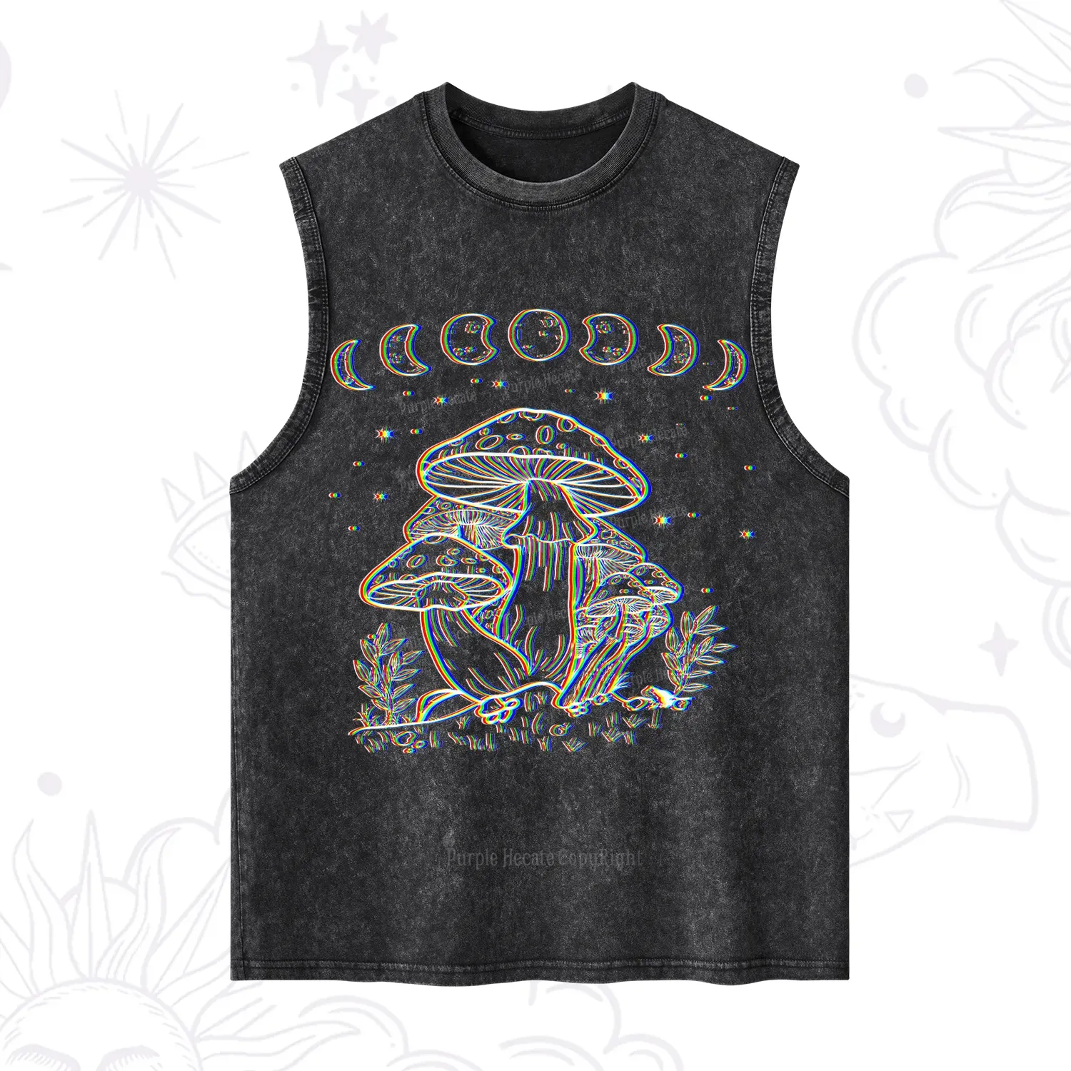 Purplehecate Mushroom and Moon Washed Tank