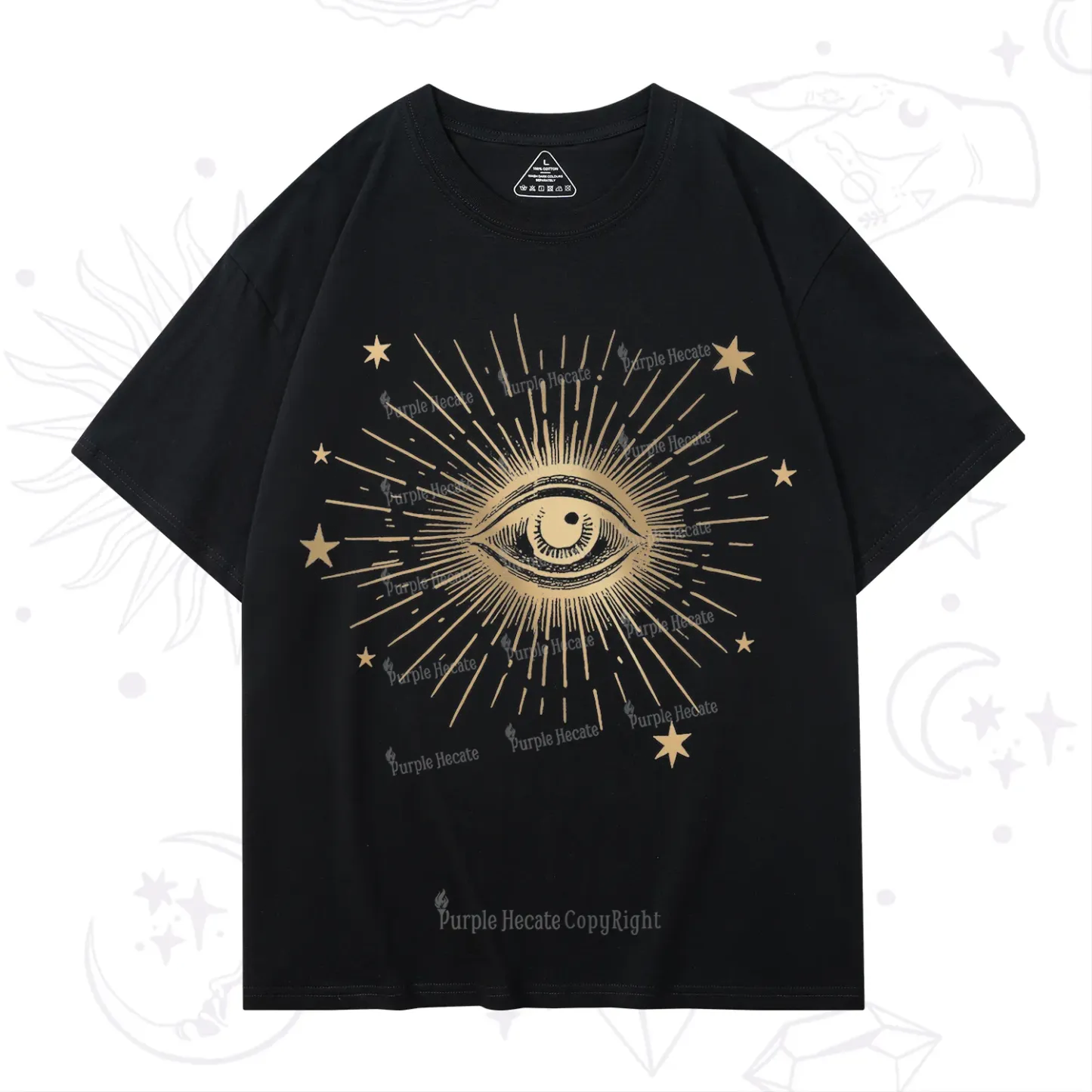 Purplehecate Celestial Eye with Stars T-Shirt