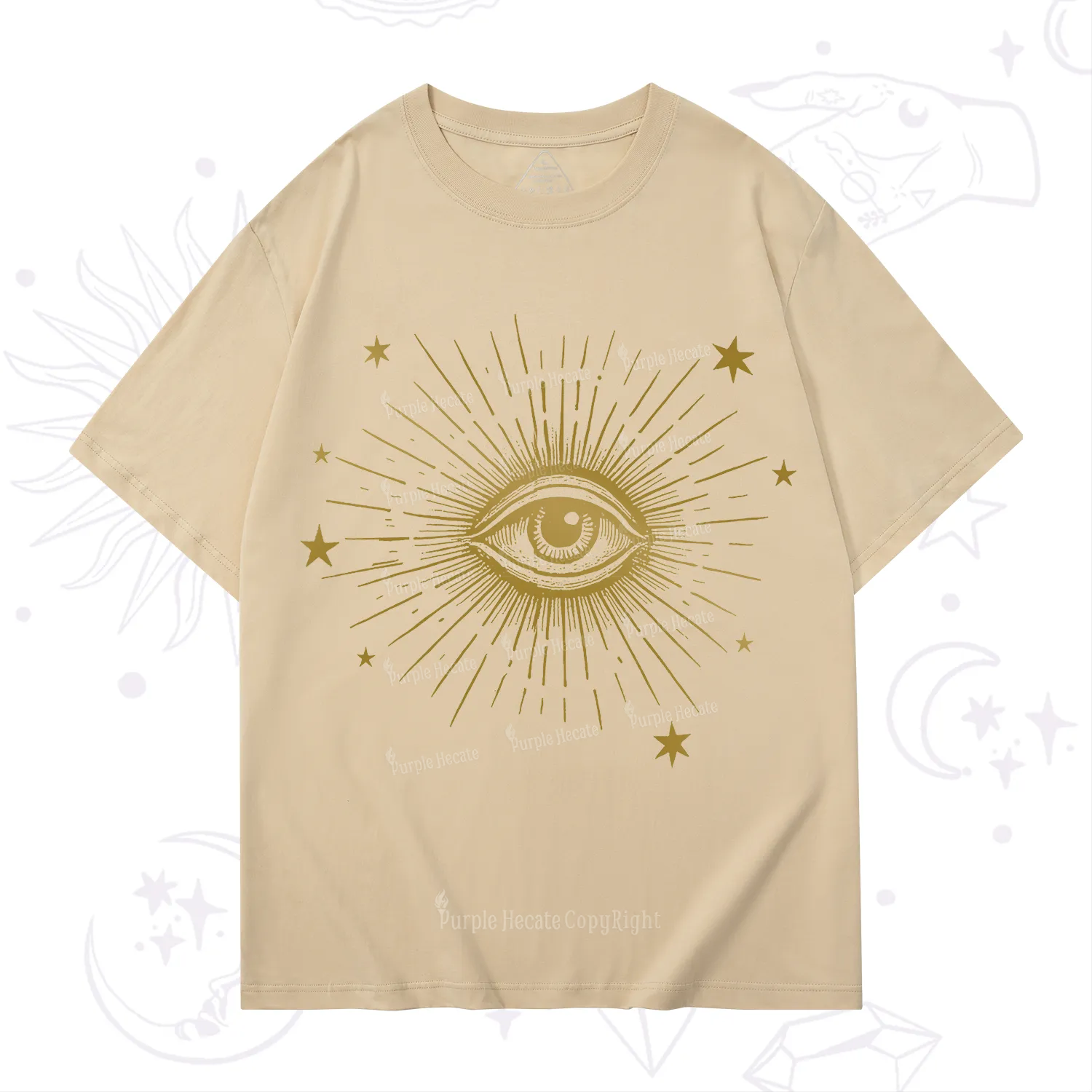 Purplehecate Celestial Eye with Stars T-Shirt