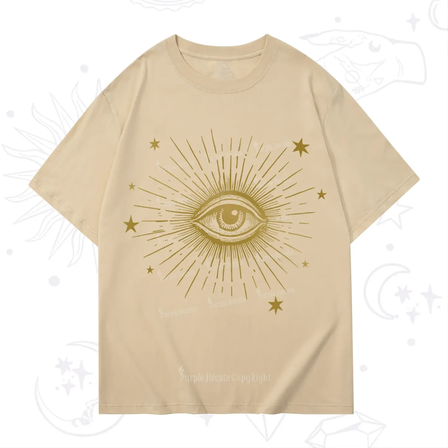 Purplehecate Celestial Eye with Stars T-Shirt