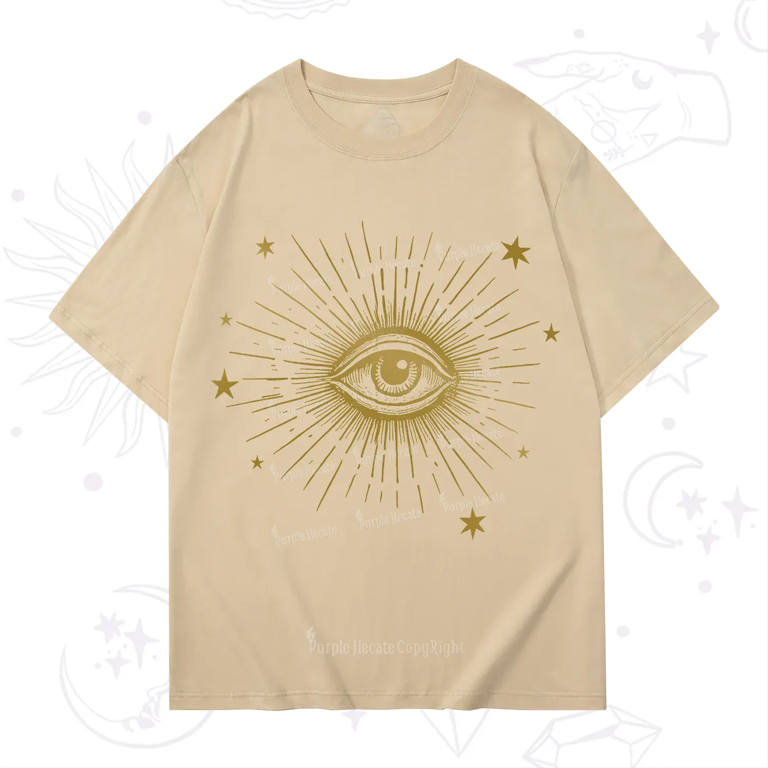 Purplehecate Celestial Eye with Stars T-Shirt
