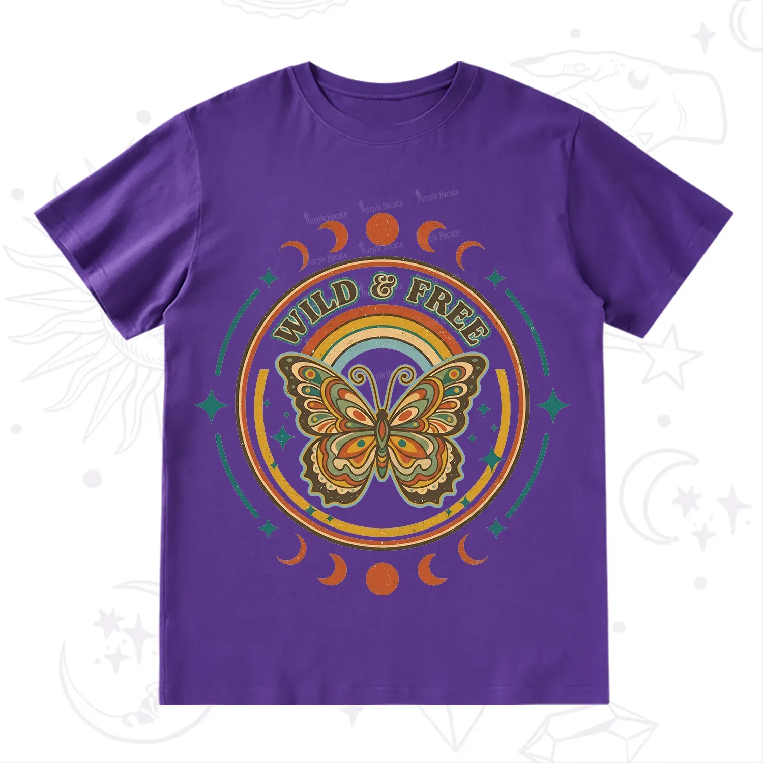 Purplehecate Wild?And?Free?Butterfly T-Shirt