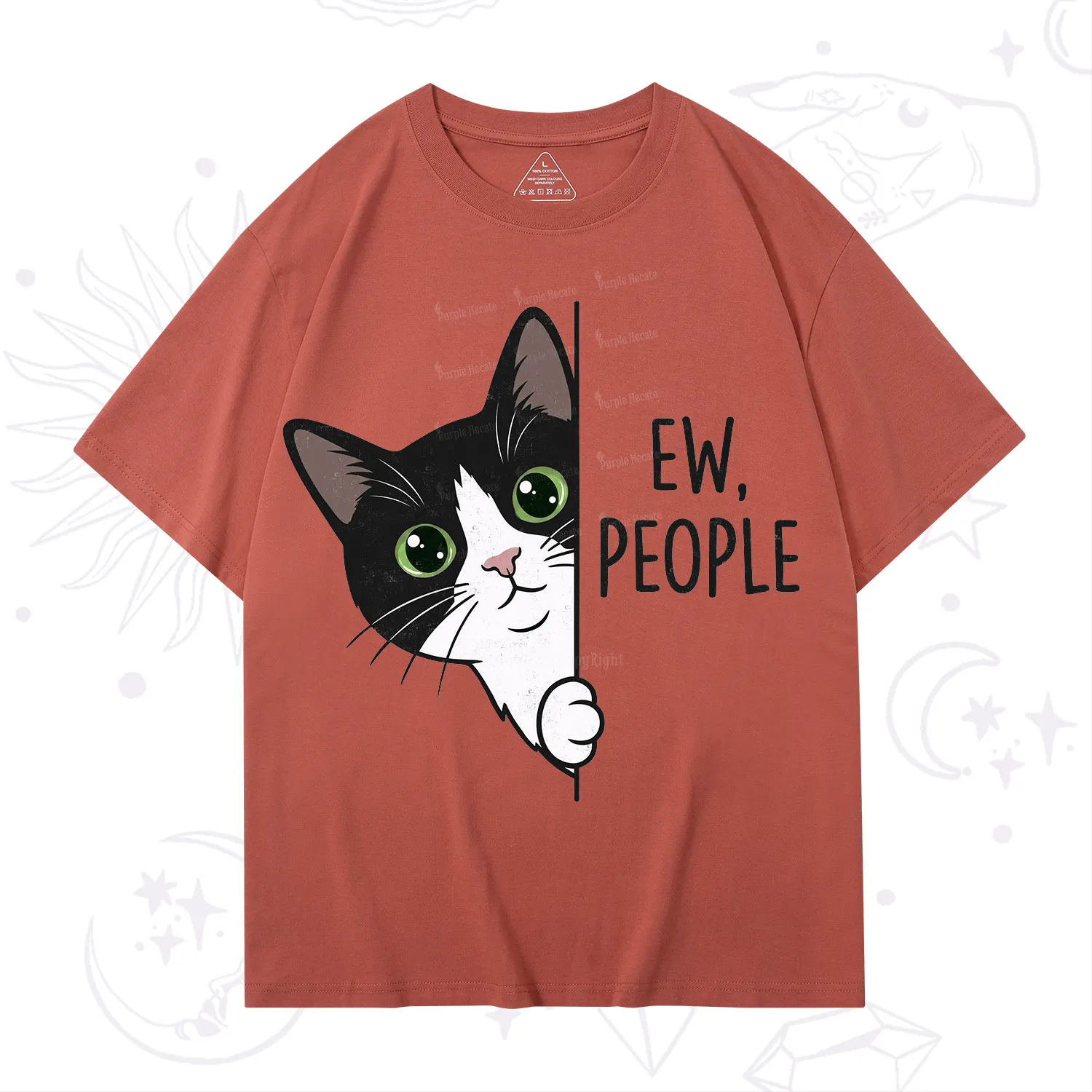 Purplehecate Funny Cat Ew People T-Shirt