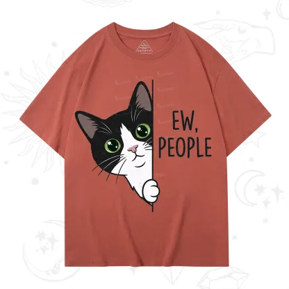 Purplehecate Funny Cat Ew People T-Shirt