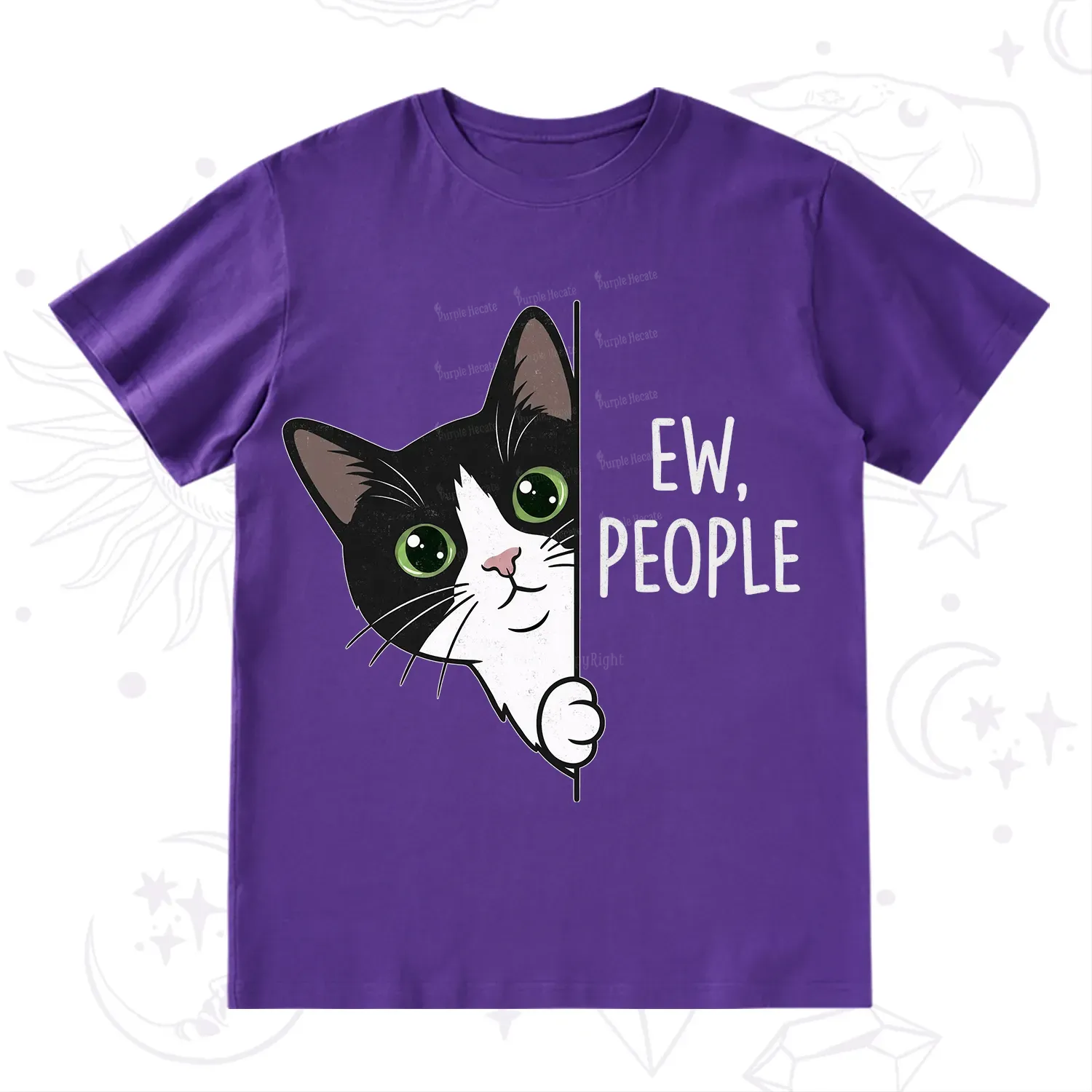 Purplehecate Funny Cat Ew People T-Shirt
