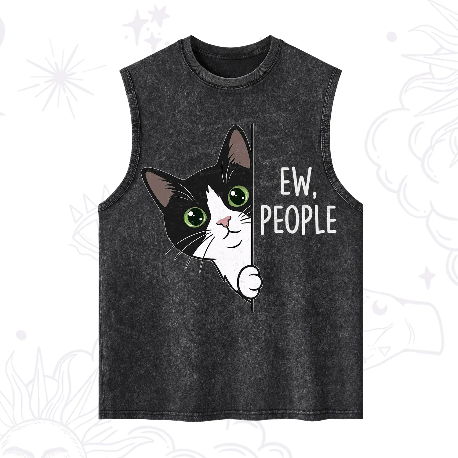 Purplehecate Funny Cat Ew People Washed Tank