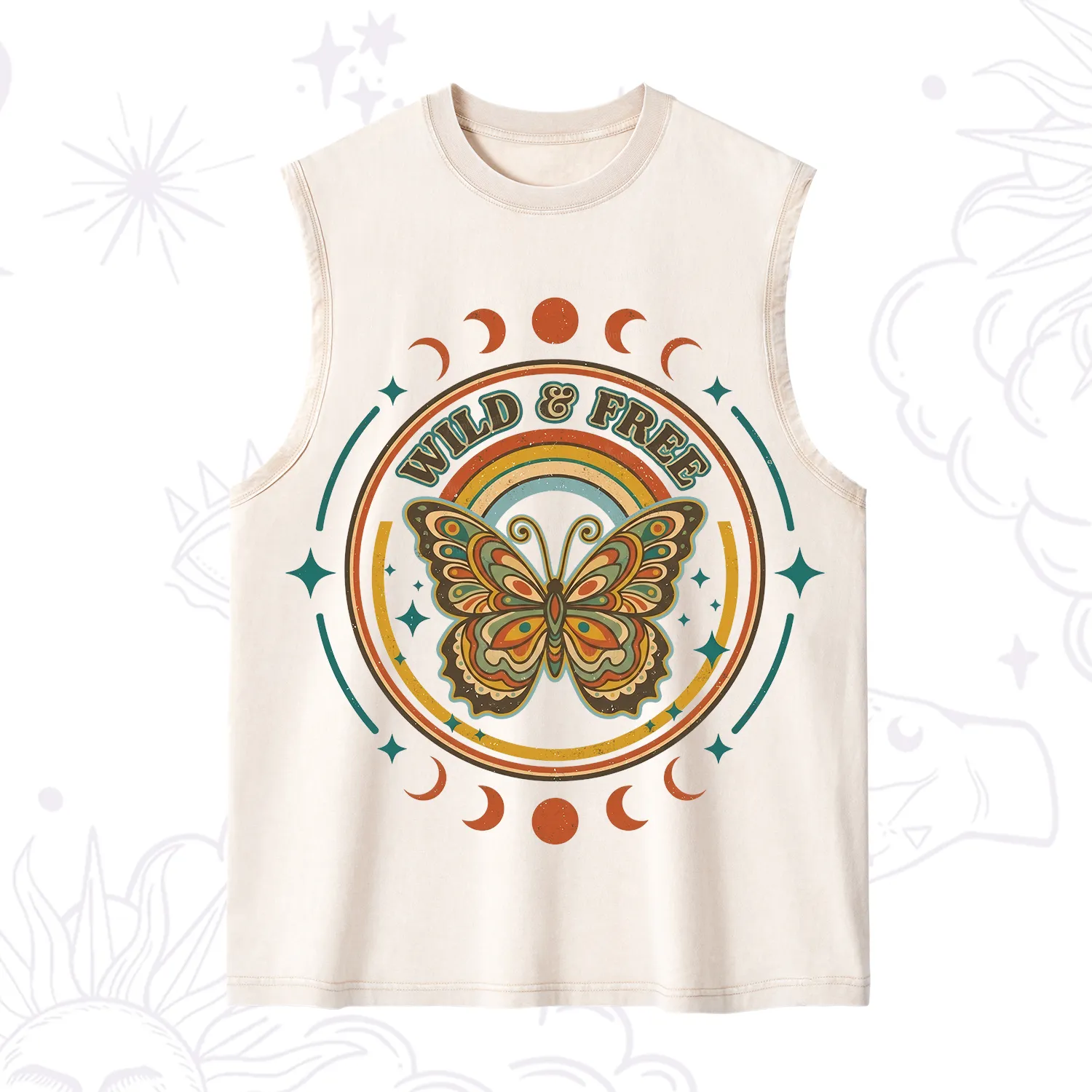 Purplehecate Wild?And?Free?Butterfly Washed Tank