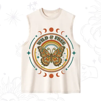 Purplehecate Wild?And?Free?Butterfly Washed Tank