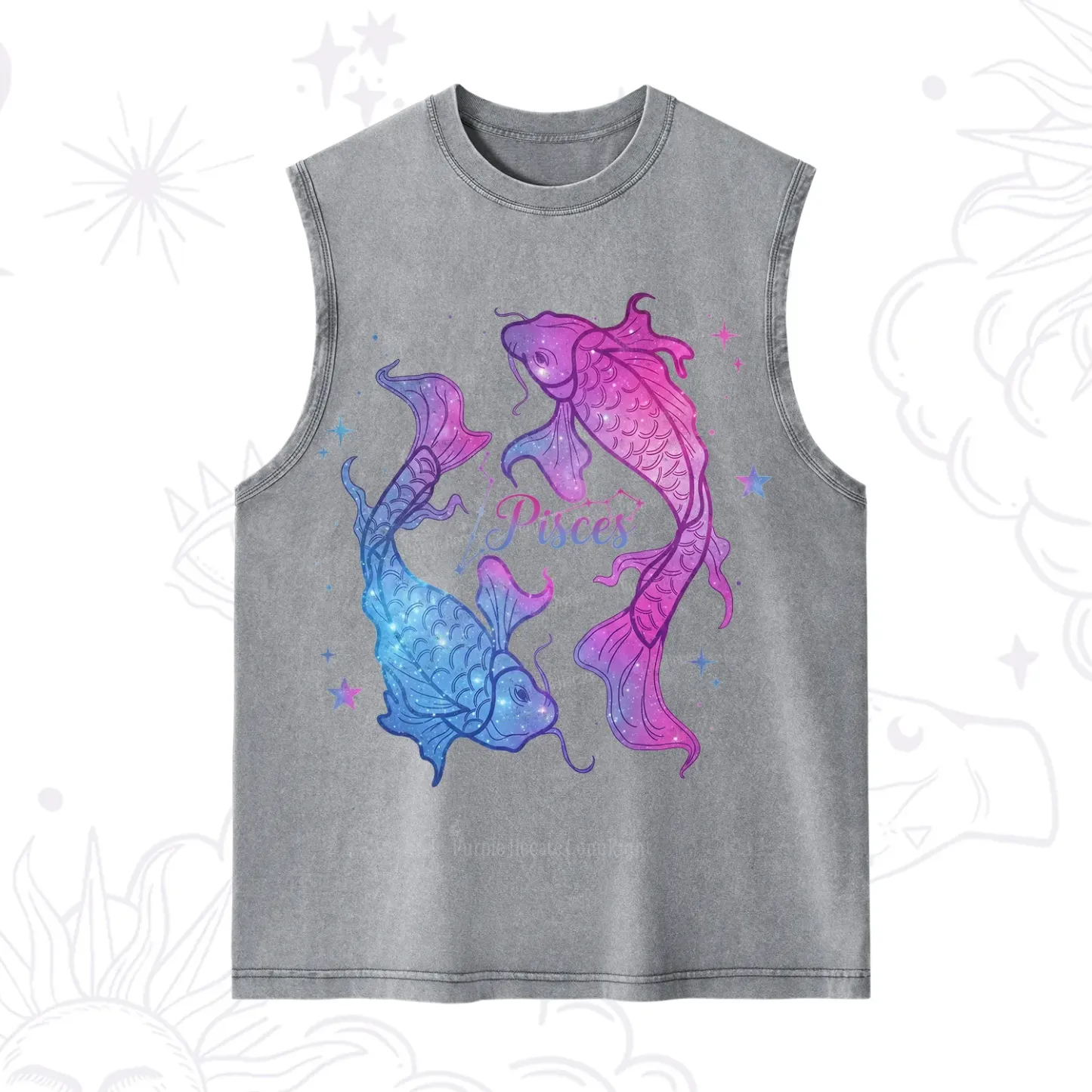 Purplehecate Pisces Zodiac Washed Tank