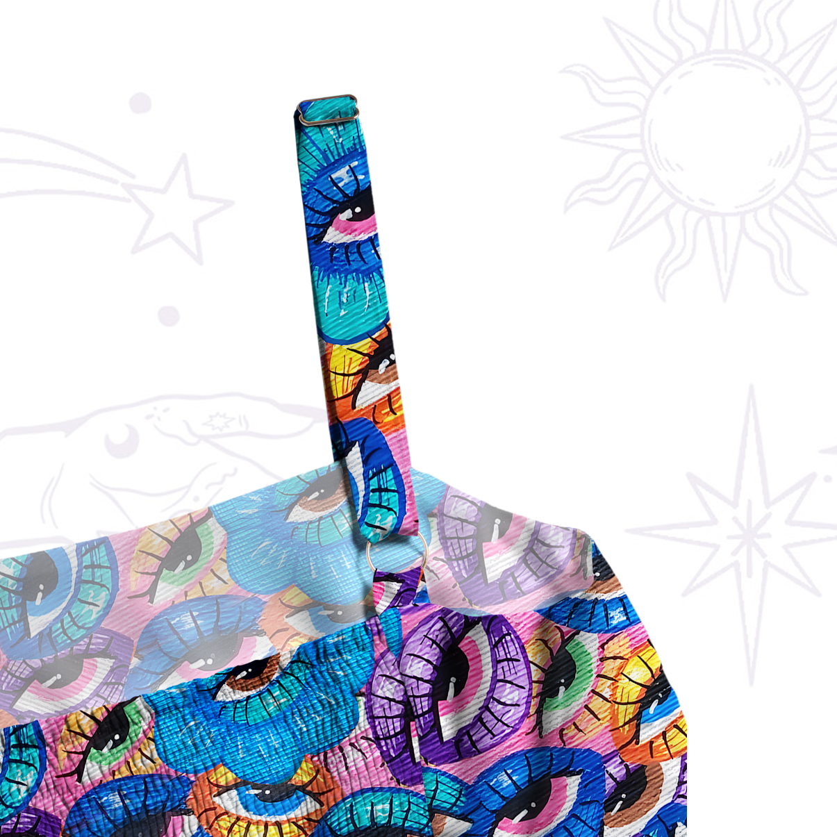 Purplehecate Psyche Eyes Wide Straps Maxi Dress