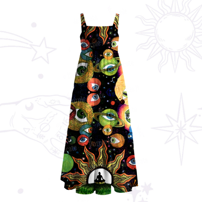 Purplehecate Inner Vision Wide Straps Maxi Dress