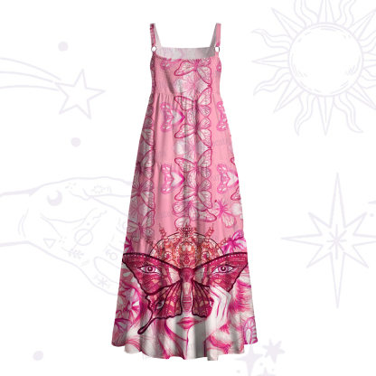 Purplehecate Butterfly Witchy Wide Straps Maxi Dress