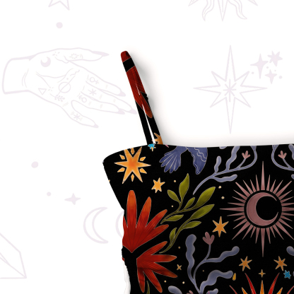 Purplehecate Sacred Flame Heart Slim-Strap Swimsuit