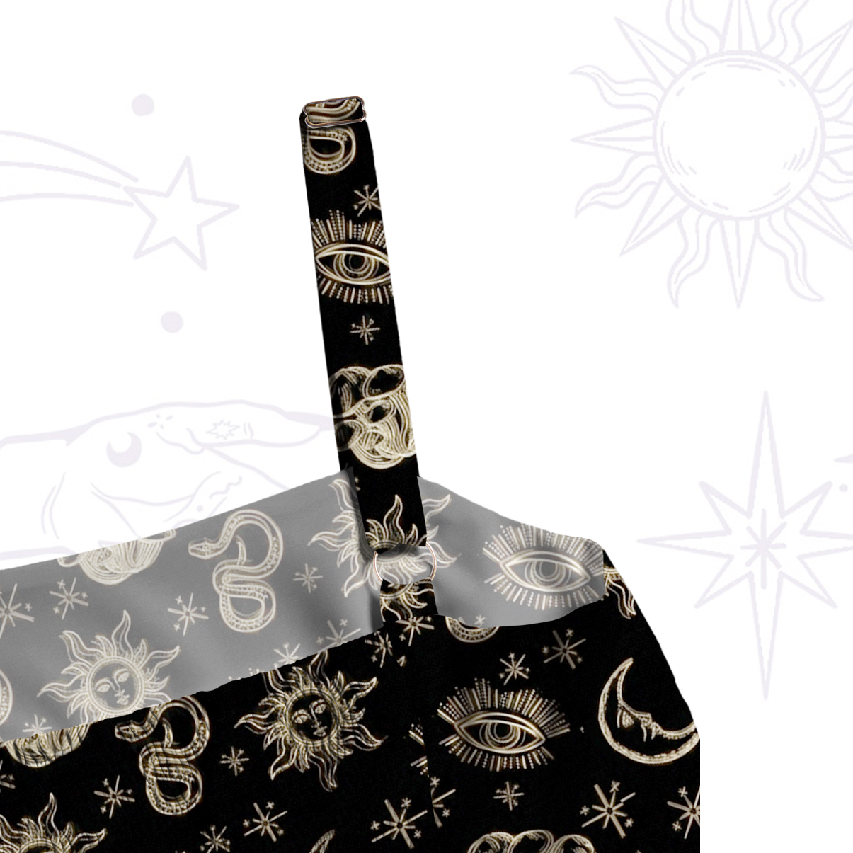 Purplehecate Celestial Moon Serpent Wide Straps Maxi Dress