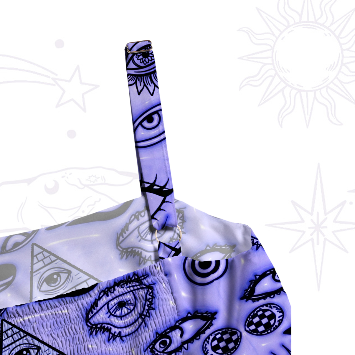 Purplehecate Realm of the All‑Seeing Eye Wide Straps Maxi Dress