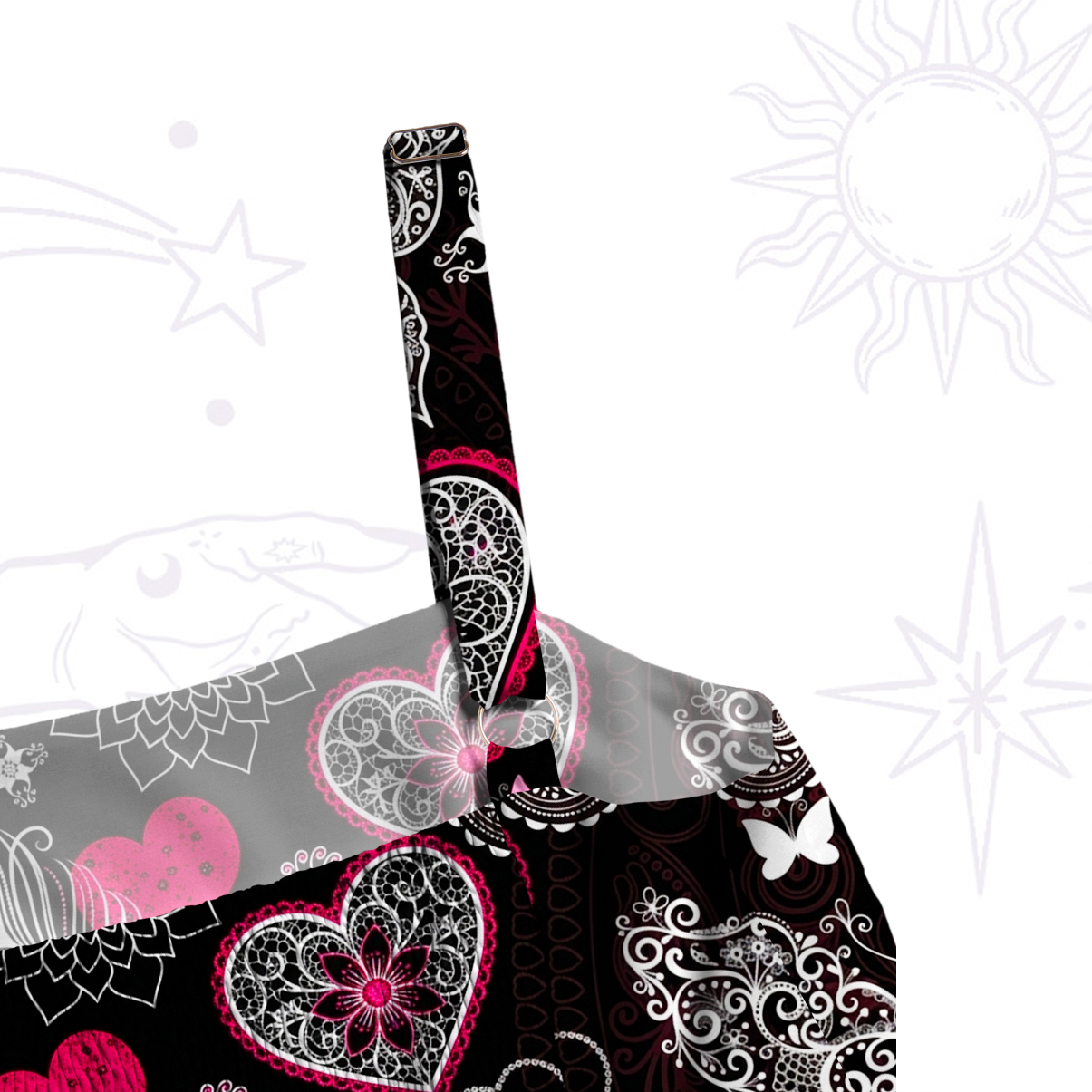 Purplehecate Midnight Butterfly Bloom Wide Straps Maxi Dress