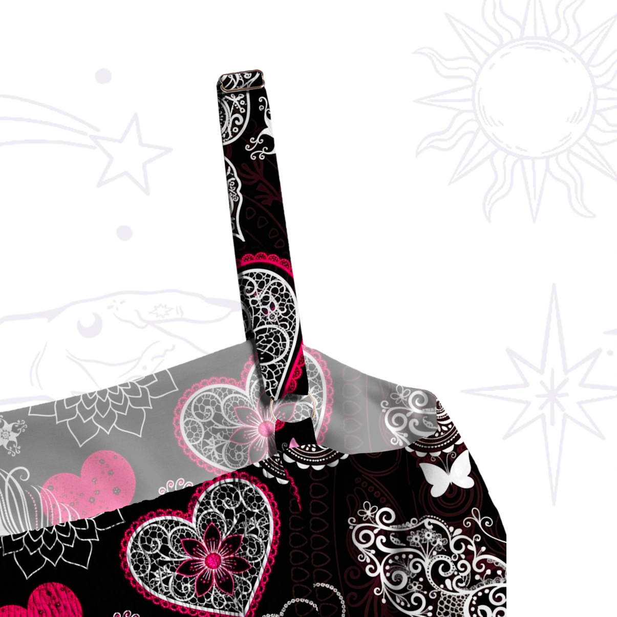 Purplehecate Midnight Butterfly Bloom Wide Straps Maxi Dress