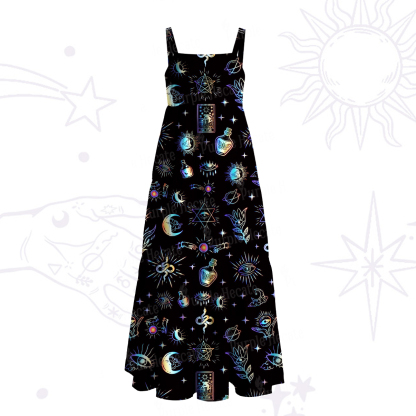 Purplehecate Witch Divination Room Wide Straps Maxi Dress