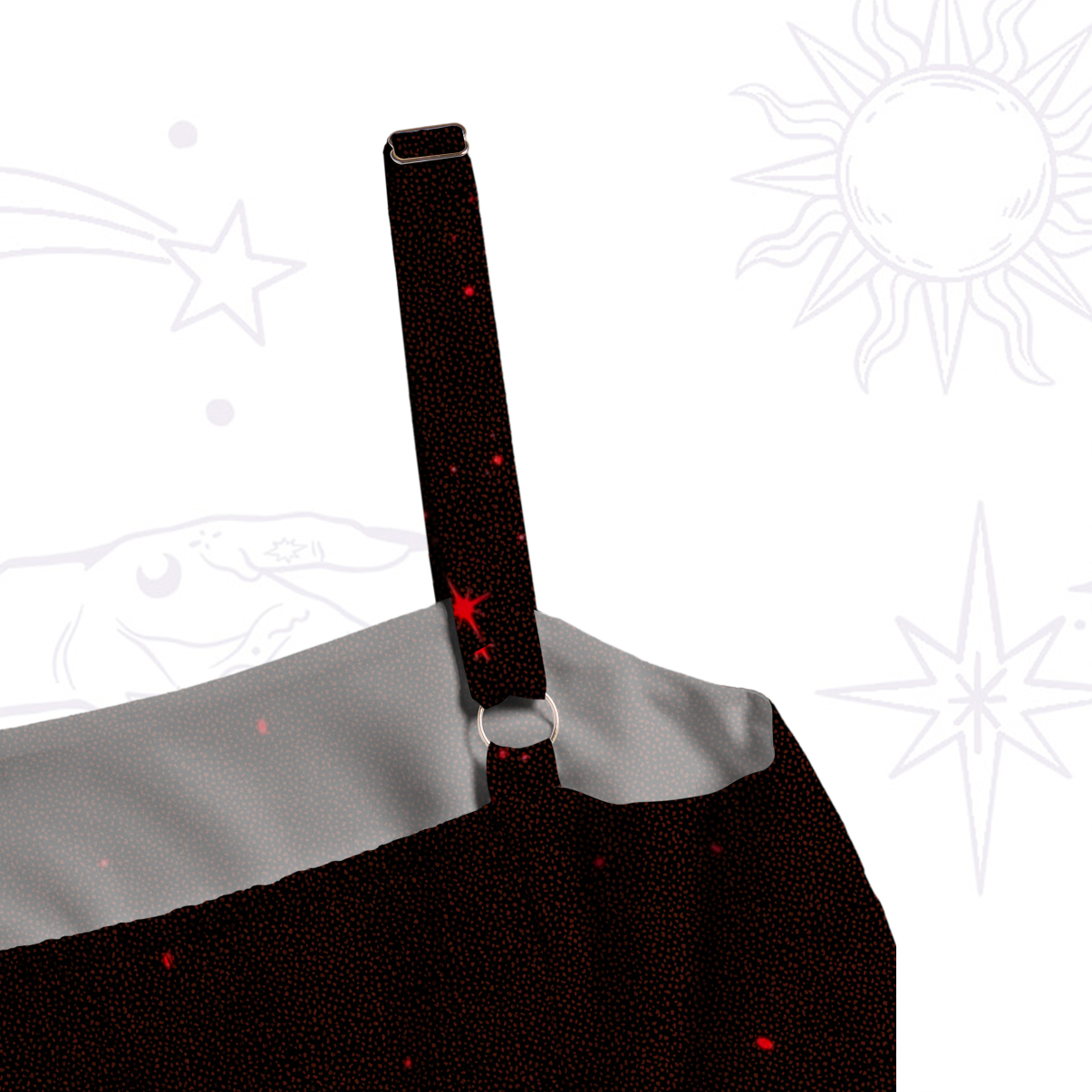 Purplehecate Infernal Revelry Wide Straps Maxi Dress