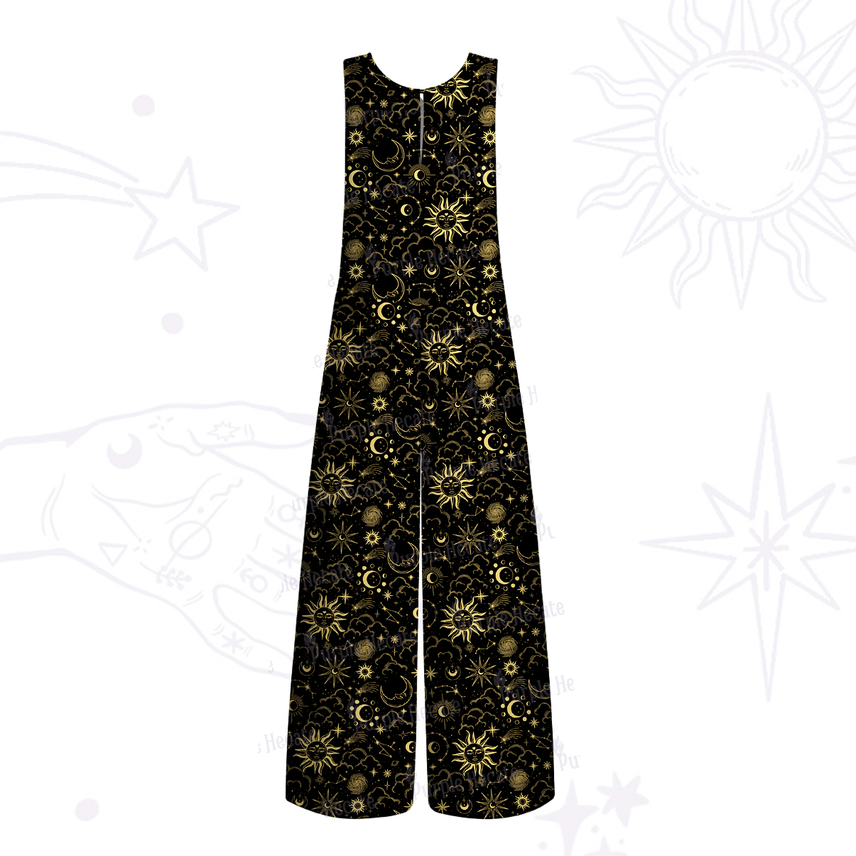 Purplehecate Mysterious Star & Moon Wide Leg Jumpsuit