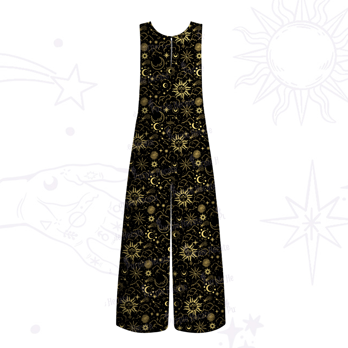 Purplehecate Mysterious Star & Moon Wide Leg Jumpsuit